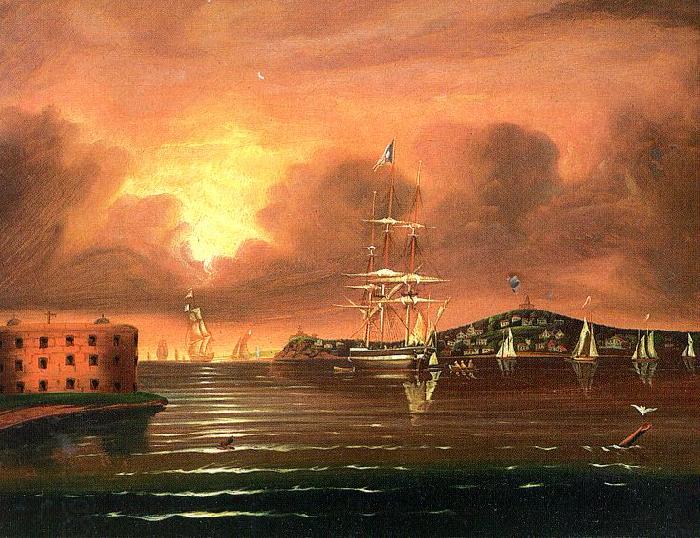 Thomas Chambers Threatening Sky at the Bay of New York